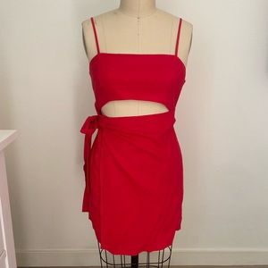 Forever 21 pink cutout wrap dress